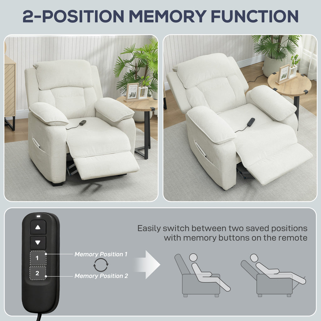 Fauteuil relax électrique fauteuil inclinable port USB repose-pieds poches latérales télécommande 86x90x103cm crème-7
