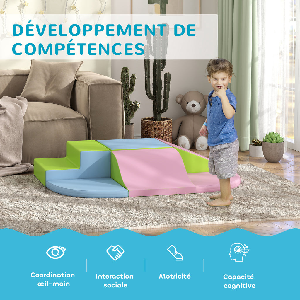Module motricité bébé 6PCS parcours motricité bébé en mousse EPE pour enfants d'âge préscolaire, multicolore-3