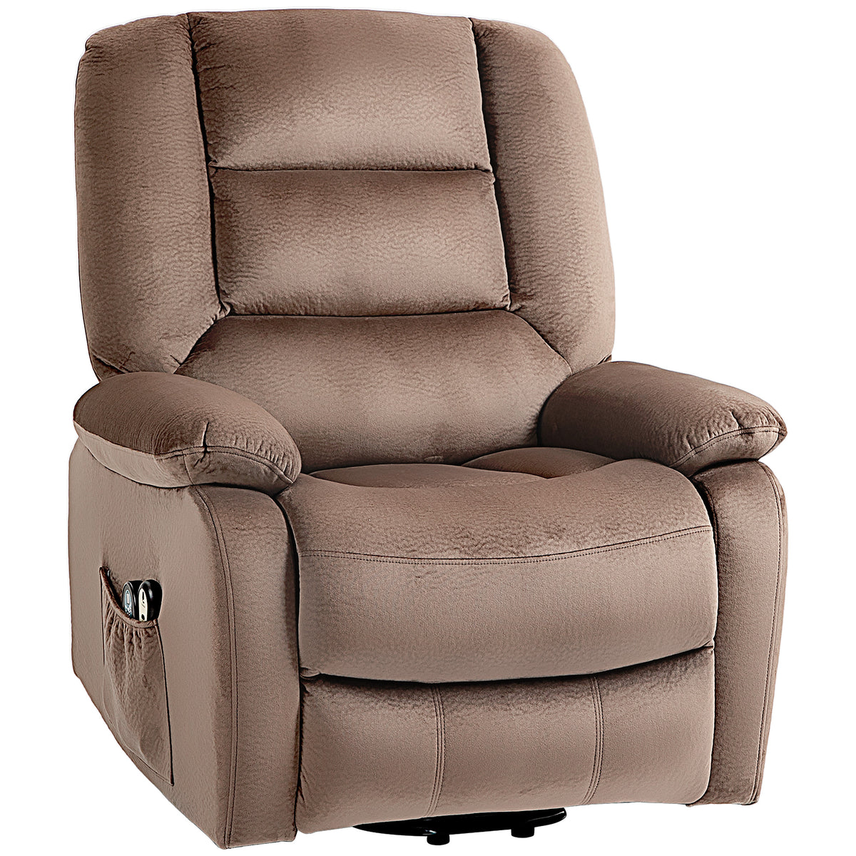 Fauteuil releveur électrique fauteuil relaxant dossier inclinable avec repose-pied télécommandes 90 x 93 x 110 cm marron-0