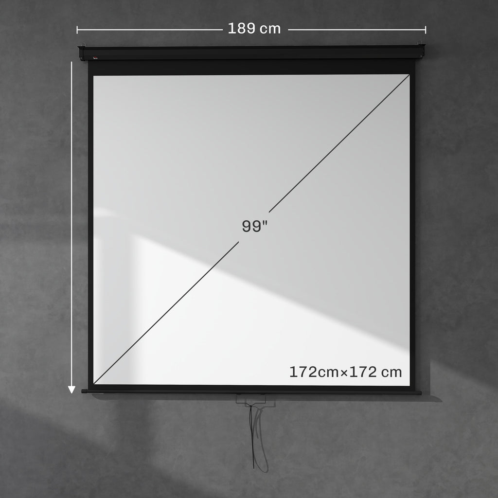 Écran de projection TV et Home Cinema de 99 Pouces vidéo projecteur 1:1 4K HD, 178L x 178H cm-2