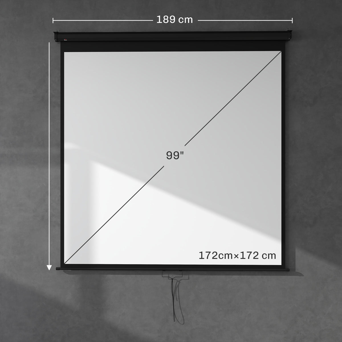 Écran de projection TV et Home Cinema de 99 Pouces vidéo projecteur 1:1 4K HD, 178L x 178H cm-2