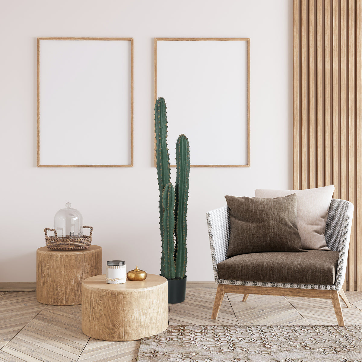 Cactus artificiel grand réalisme plante artificielle grande taille dim. Ø 18 x 120H cm vert-9