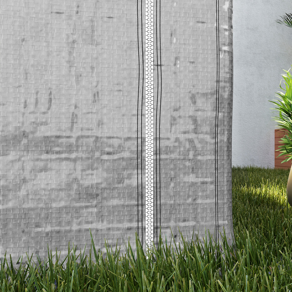 Abri de jardin 2 x 2 x 2 m abri vélo extérieur avec cadre en acier galvanisé, imperméable et résistant aux UV - gris-8