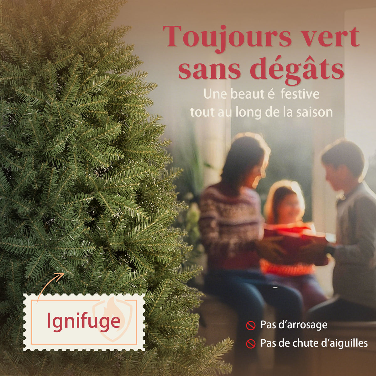 Sapin de Noël artificiel 180 cm, arbre de Noël réaliste avec 1687 pointes de branche articulée, support en métal, vert-3