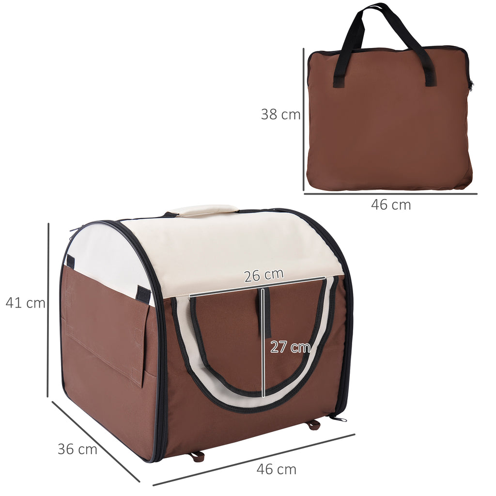 Sac de transport pour chien et chat caisse de transport pliable pour animaux adaptée à la voiture grand confort respirant avec coussin amovible 46 x 36 x 41 cm-2