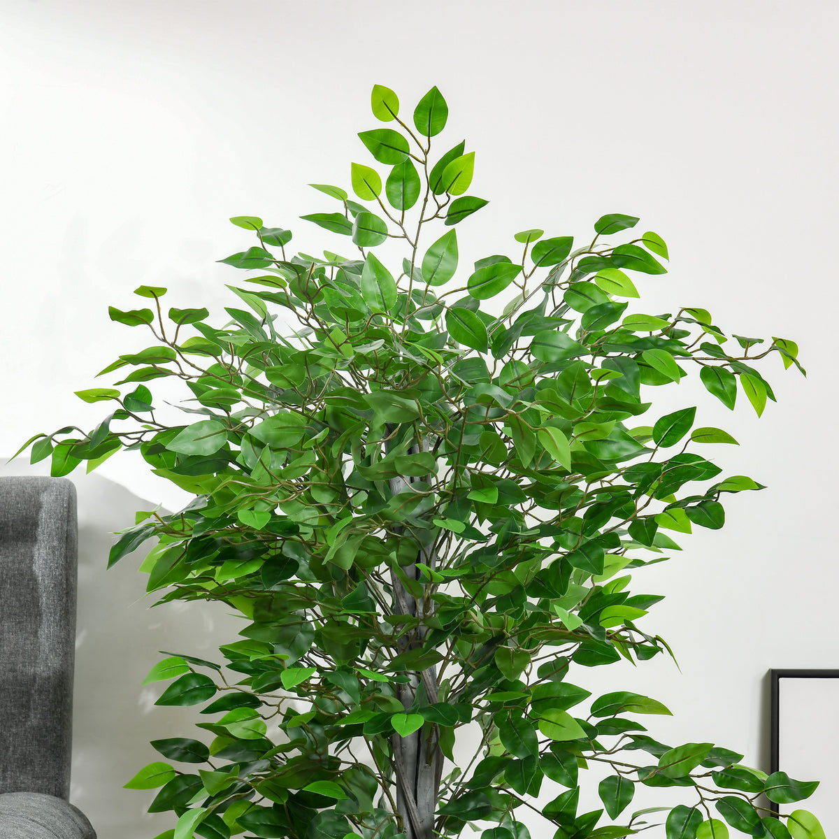 Arbre Artificiel Plante Artificielle ficus H.1,35 m Tronc Branches Liane Lichen Feuilles Grand réalisme Pot Inclus-7