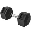 Haltère courte poids 15 Kg - 1 pièce, Haltère hexagonale entraînement musculaire & haltérophilie - métal caoutchouc noir-0