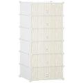 Armoire à chaussures modulable, meuble de rangement avec 6 cubes empilable en plastique, 49 x 36,5 x 108 cm blanc-0