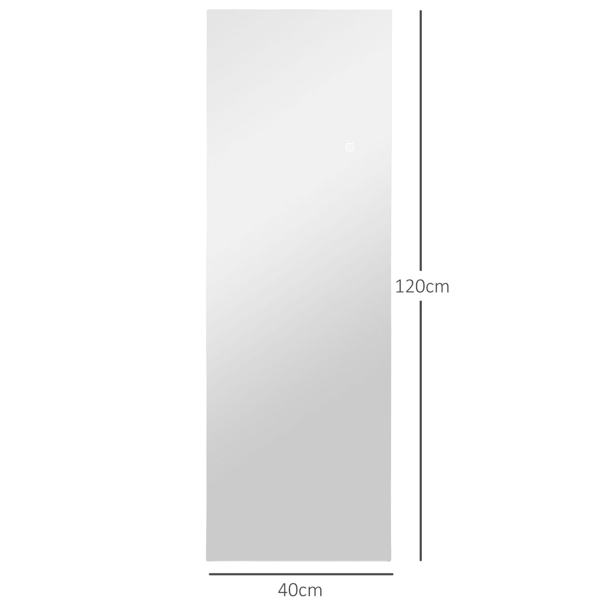 Grand miroir mural LED miroir pleine longueur 3 couleurs de lumière réglables fonction mémoire 120 x 40 cm transparent-2