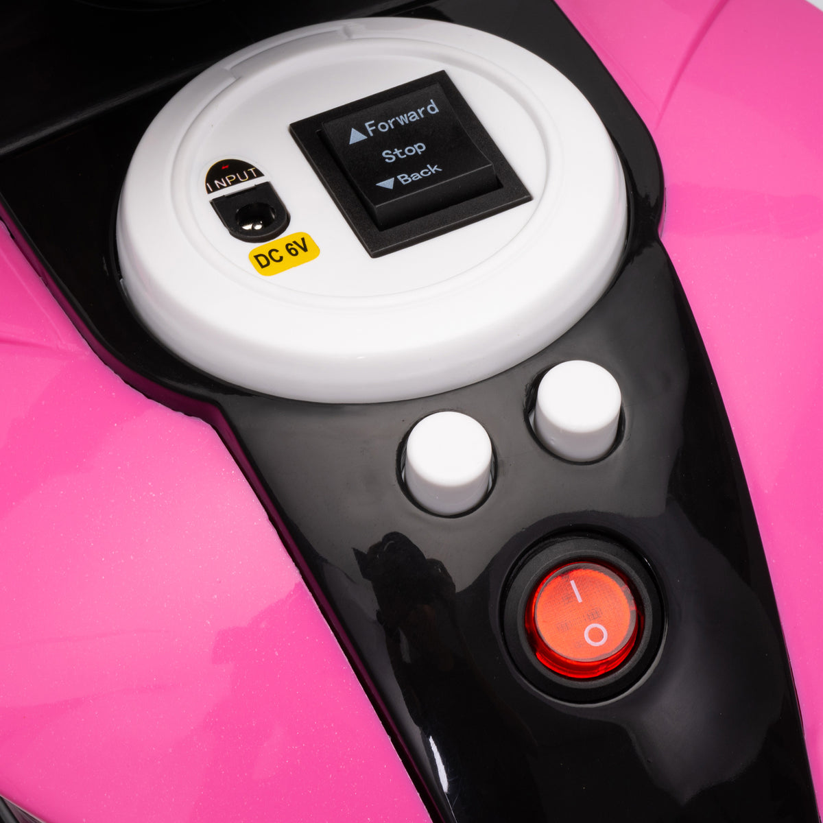 Moto électrique enfants 3 roues 6 V, voiture électrique enfants 3 à 5 ans, effets lumineux et sonores, 86x42x52cm, rose-9