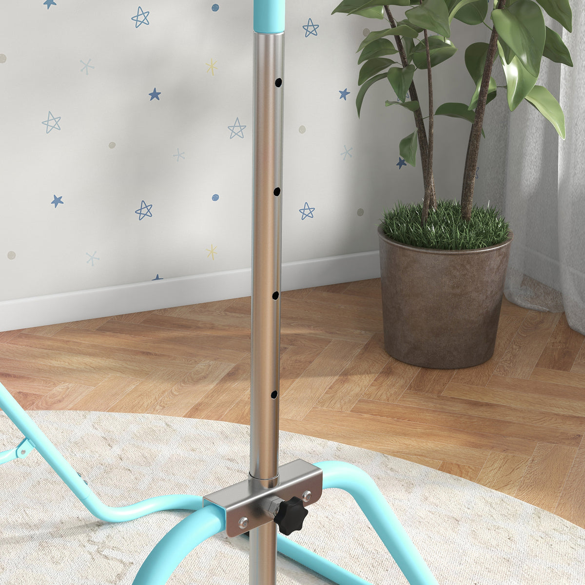 Barre fixe de gymnastique pour enfants pliante hauteur réglable de 88 à 128 cm vert-8
