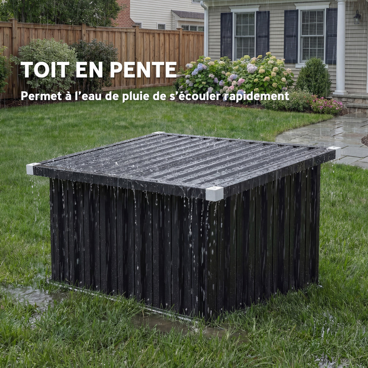 Abri Robot Tondeuse Garage pour Robot Tondeuse avec Toit incliné en acier galvanisé, 108 x 86 x 62,5 cm, gris foncé-4