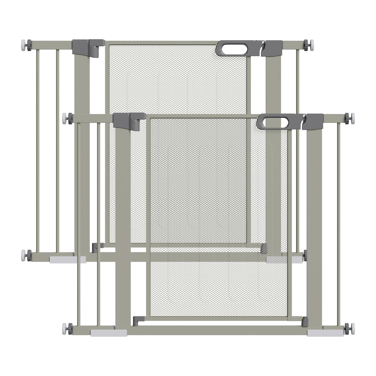Lot de 2 barrières de sécurité pour animaux domestique avec fermeture automatique double verrouillage largeur 75-103 cm-0