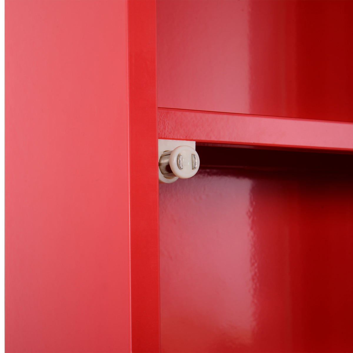 Armoire à Pharmacie 3 étagères 4 Niveaux verrouillable Porte Verre trempé dépoli Logo Croix 30L x 12l x 60H cm Acier Rouge-8