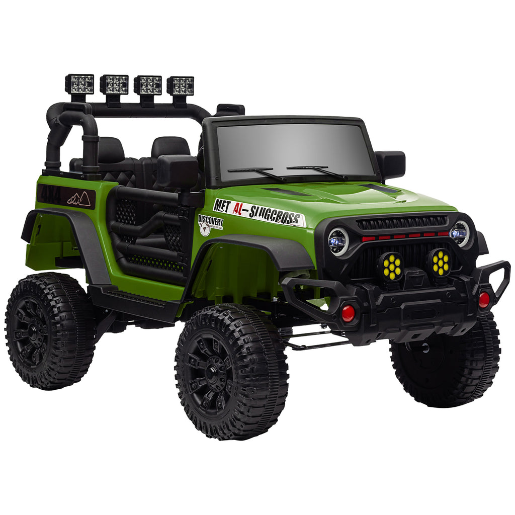 Buggy 4x4 voiture électrique enfant UTV avec télécommande 2.4Ghz 2 moteurs 12 V vert-0