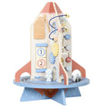 Cube d'Activités en Bois Thème Fusée, Cube Éducatif avec Trieur de Formes et Labyrinthe de Perles, pour 2 à 6 Ans-0