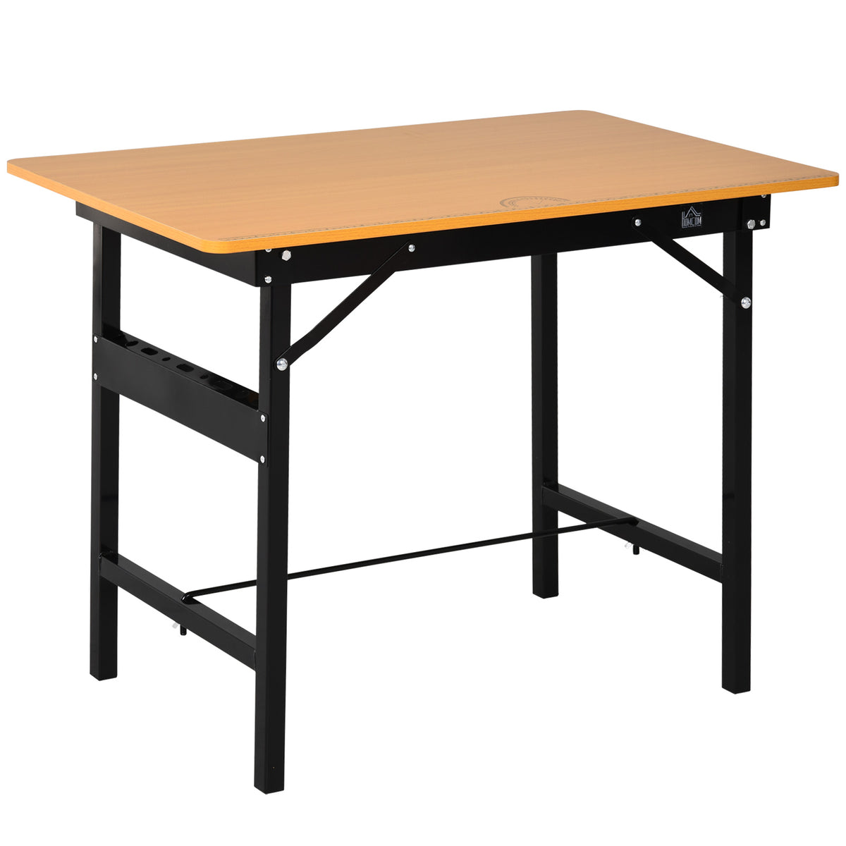 Établi atelier pliant table de travail pliable avec règle et rapporteur MDF table atelier 100 x 60 x 75,5 cm  jaune noir-0
