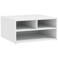 Organiseur bureau aspect blanc avec 3 compartiments fournitures support d'imprimante 47 x 40 x 22,5 cm-0