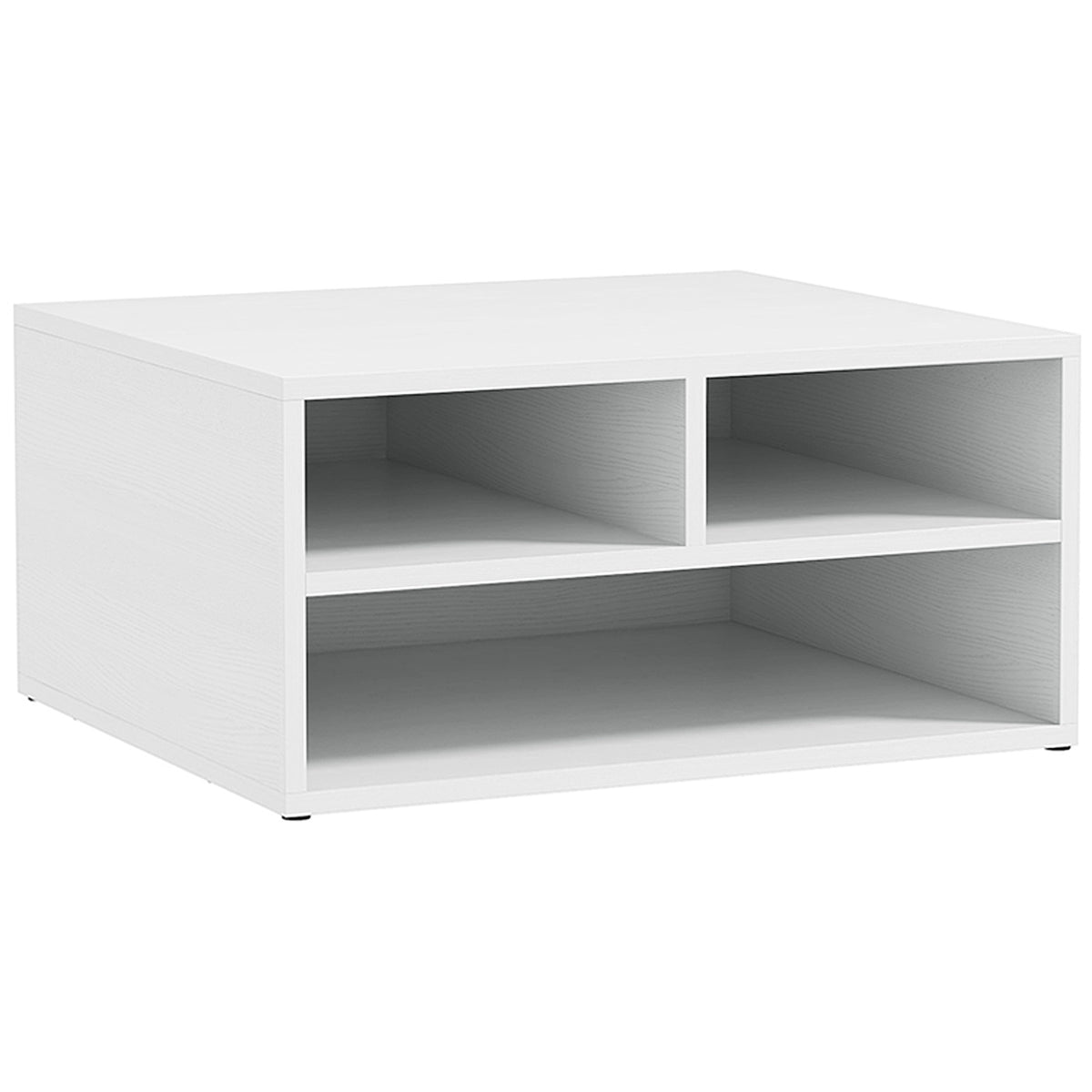 Organiseur bureau aspect blanc avec 3 compartiments fournitures support d'imprimante 47 x 40 x 22,5 cm-0