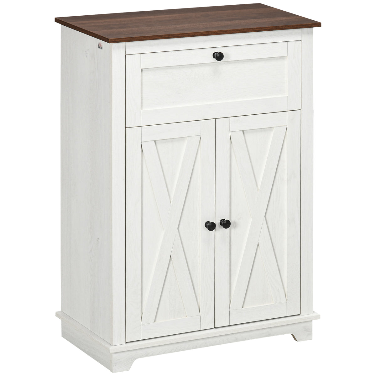Meuble de rangement buffet multi-rangements 2 portes avec étagère réglable 1 tiroir, dim. 60L x 30P x 87,5H cm-0