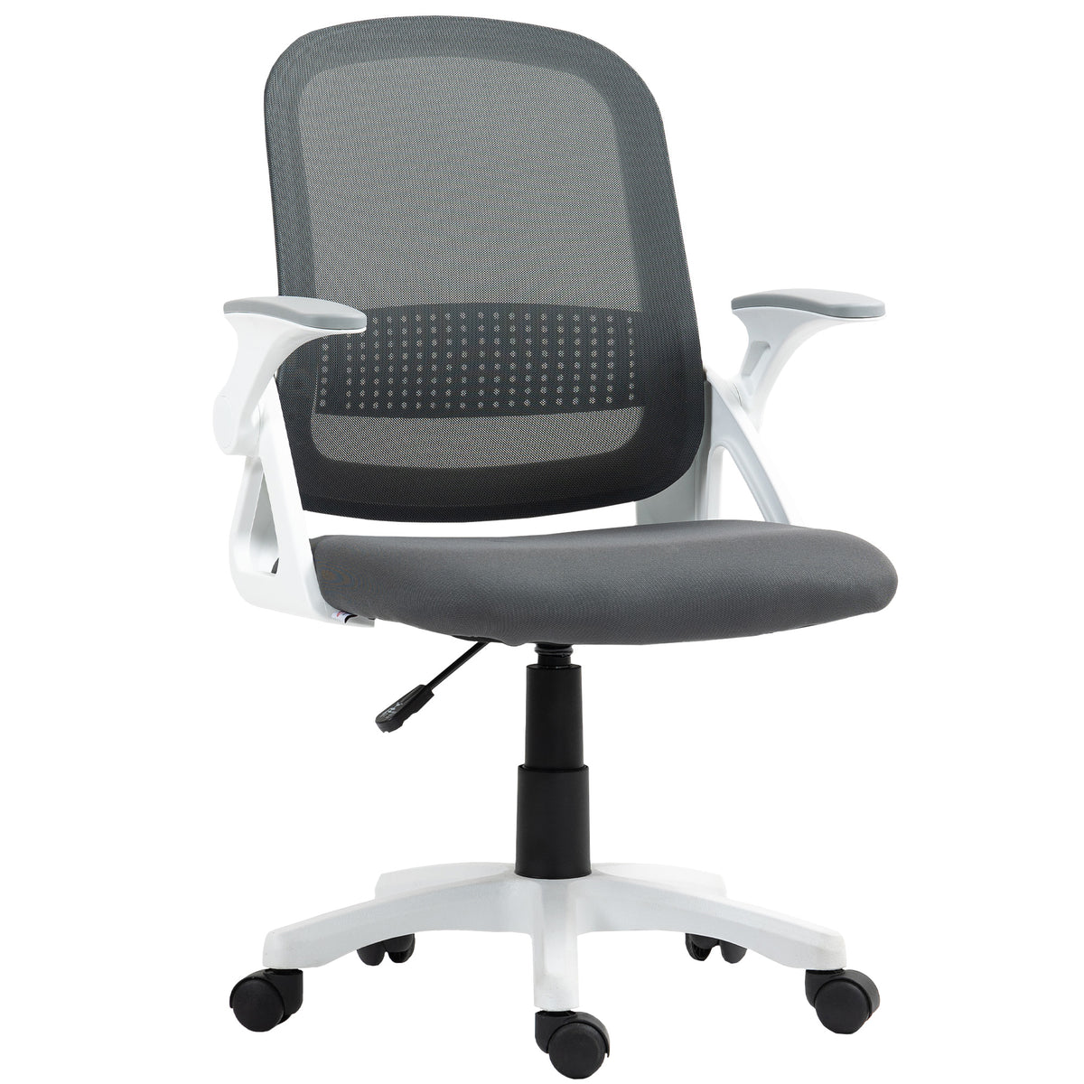 Chaise bureau ergonomique, fauteuil de bureau en maille avec accoudoirs relevables, hauteur réglable, gris-0