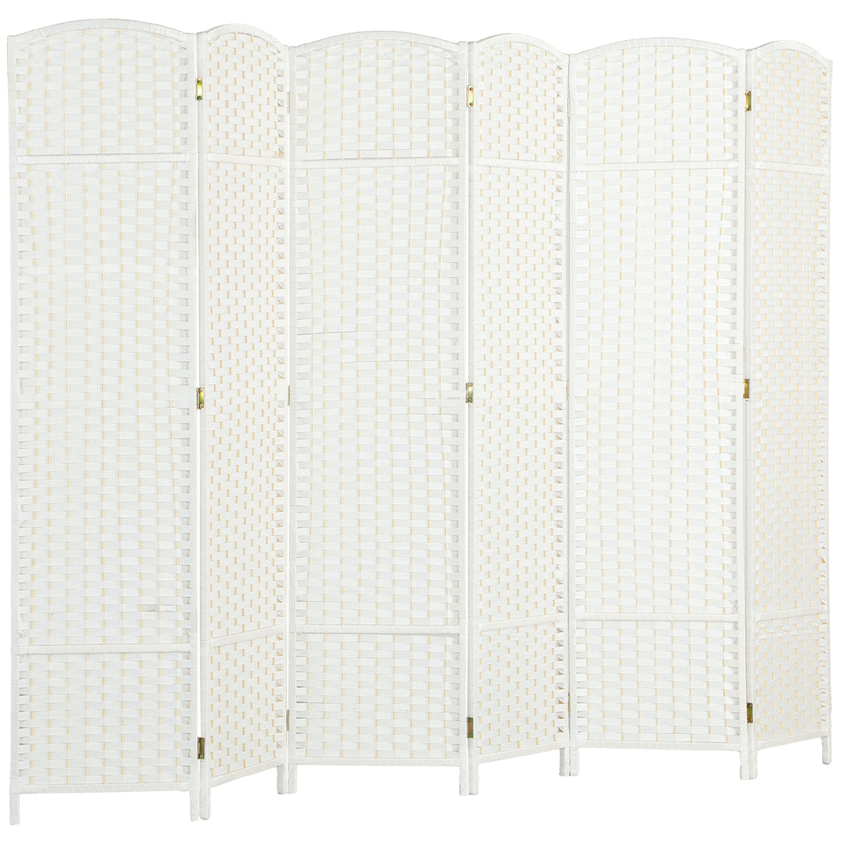 Paravent interieur en bois 6 panneaux 240 x 170 cm séparateur de pièce pliable pour salon, chambre à coucher, naturel-0