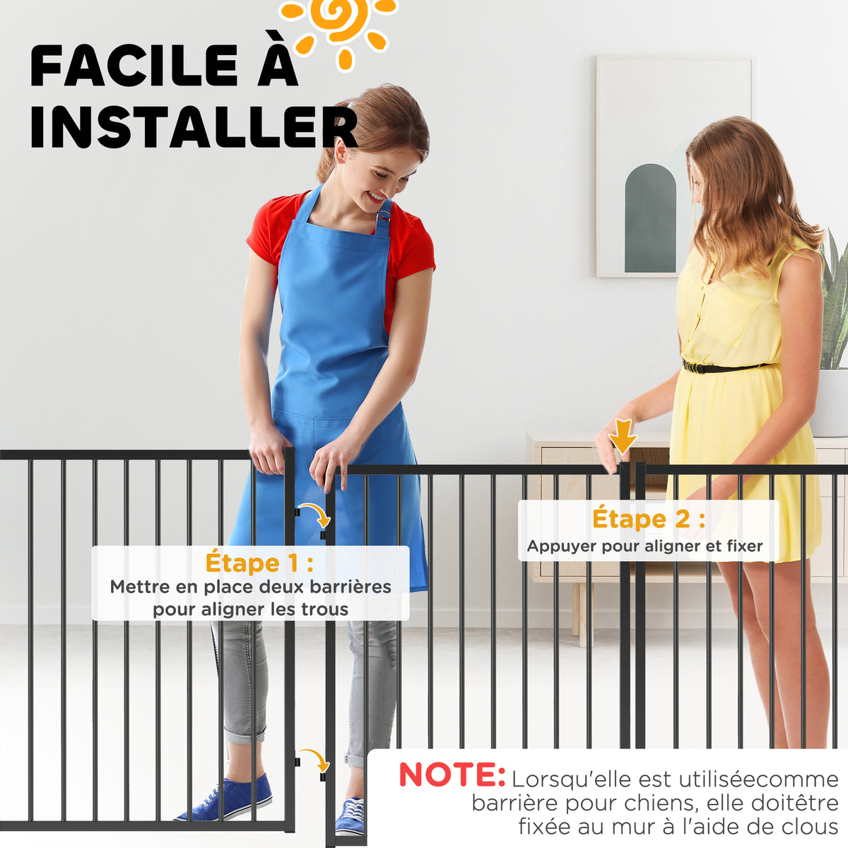 Parc pour chien, parc pour animaux, 5 panneaux, clôture portable pliable, sécurisé, noir-6