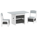 Ensemble table et 2 chaises enfant avec 6 tiroirs amovibles, pour fille garçon 3-8 ans, gris-0