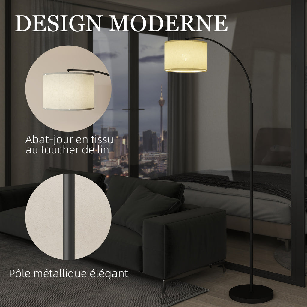 Lampadaire avec télécommande abat-jour réglable 11 température de couleurs et 11 niveaux de luminosité minuterie noir-8