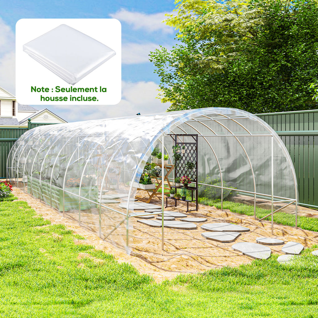 Bâche pour serre bâche plastique transparente 6 x 10 m imperméable résistante aux UV polyéthylène 150g/m² transparent-1