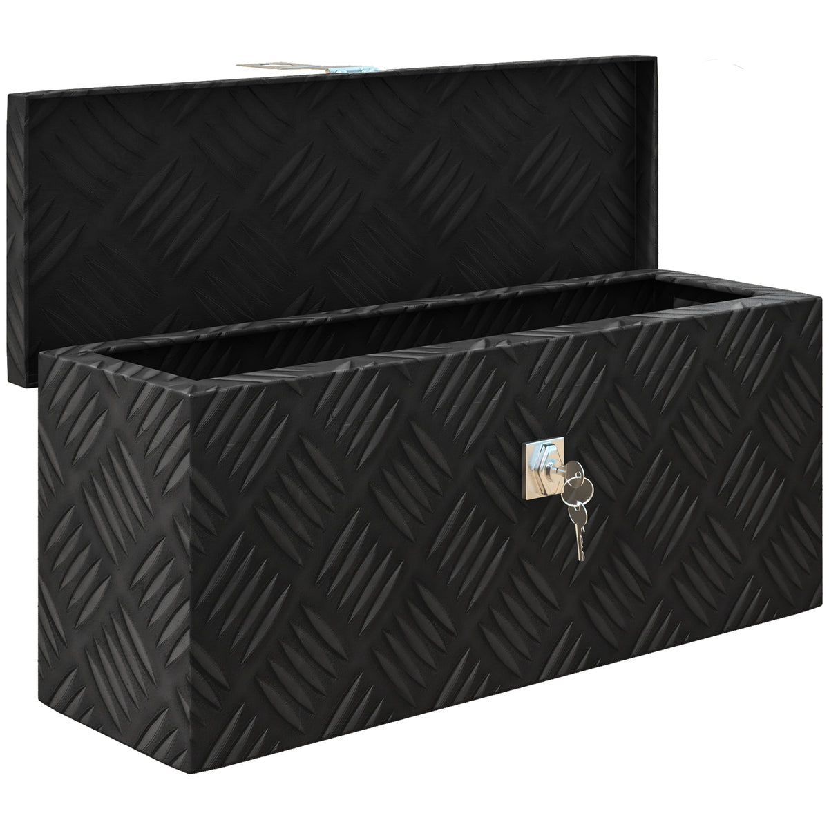 Boîte de rangement - boîte à outils en aluminium -  alu. verrouillage clé - dim. 50L x 15,5l x 20,5H cm-0
