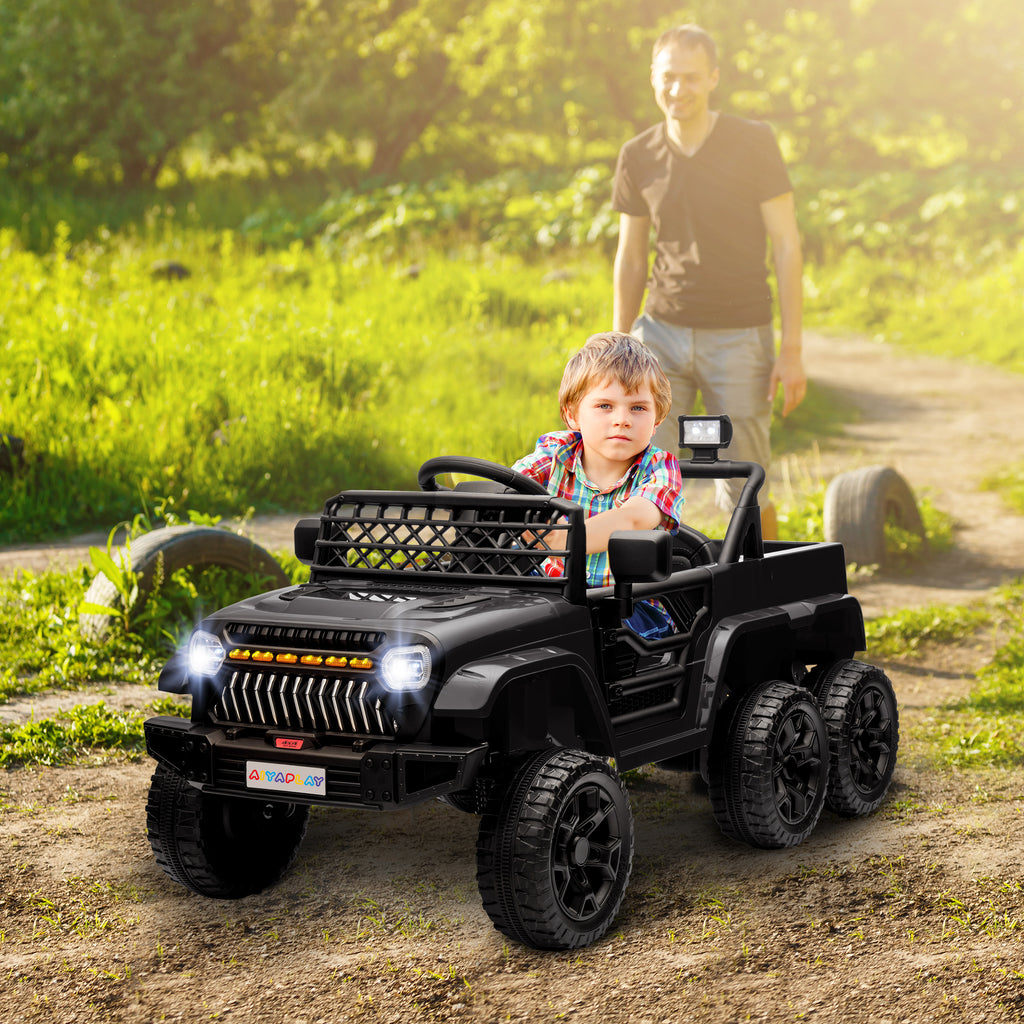 Voiture électrique enfant buggy électrique enfant 2 moteurs 12 V 3 vitesses remorque arrière 122L x 62,5l x 65H cm noir-1
