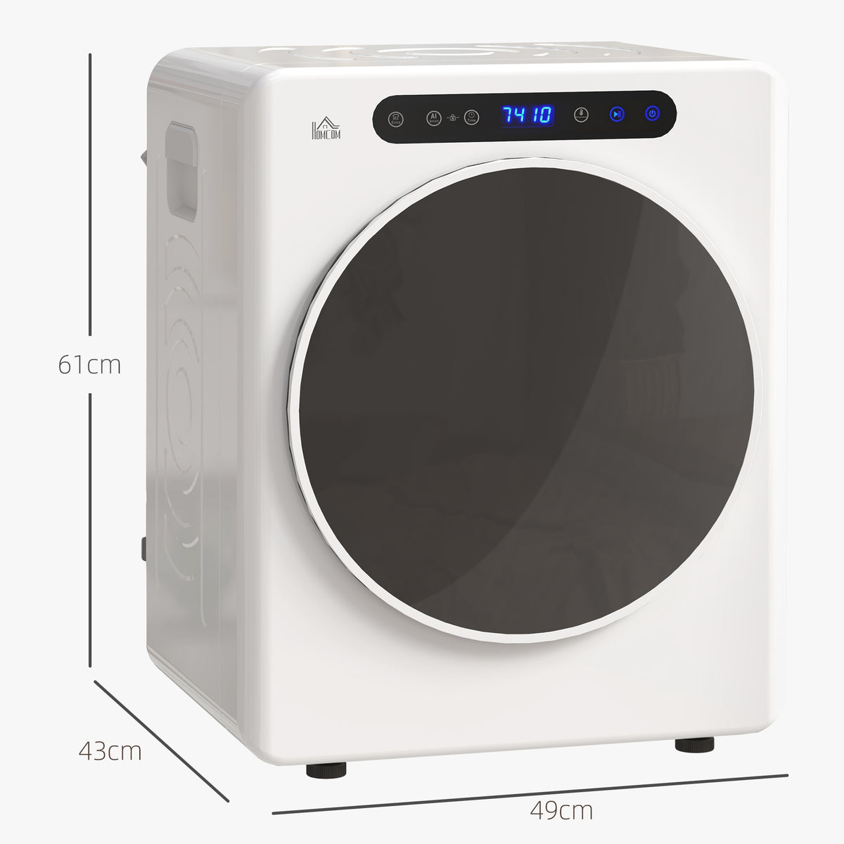 Sèche linge à évacuation, sèche-linge électrique 1000 W 3 Kg, modes Extra Dry et ECO, minuterie, acier inoxydable, blanc-2