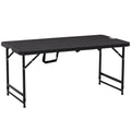 Table de jardin rectangulaire pliable camping pour 4 personnes hauteur réglable 118 x 60 x 74 cm-0