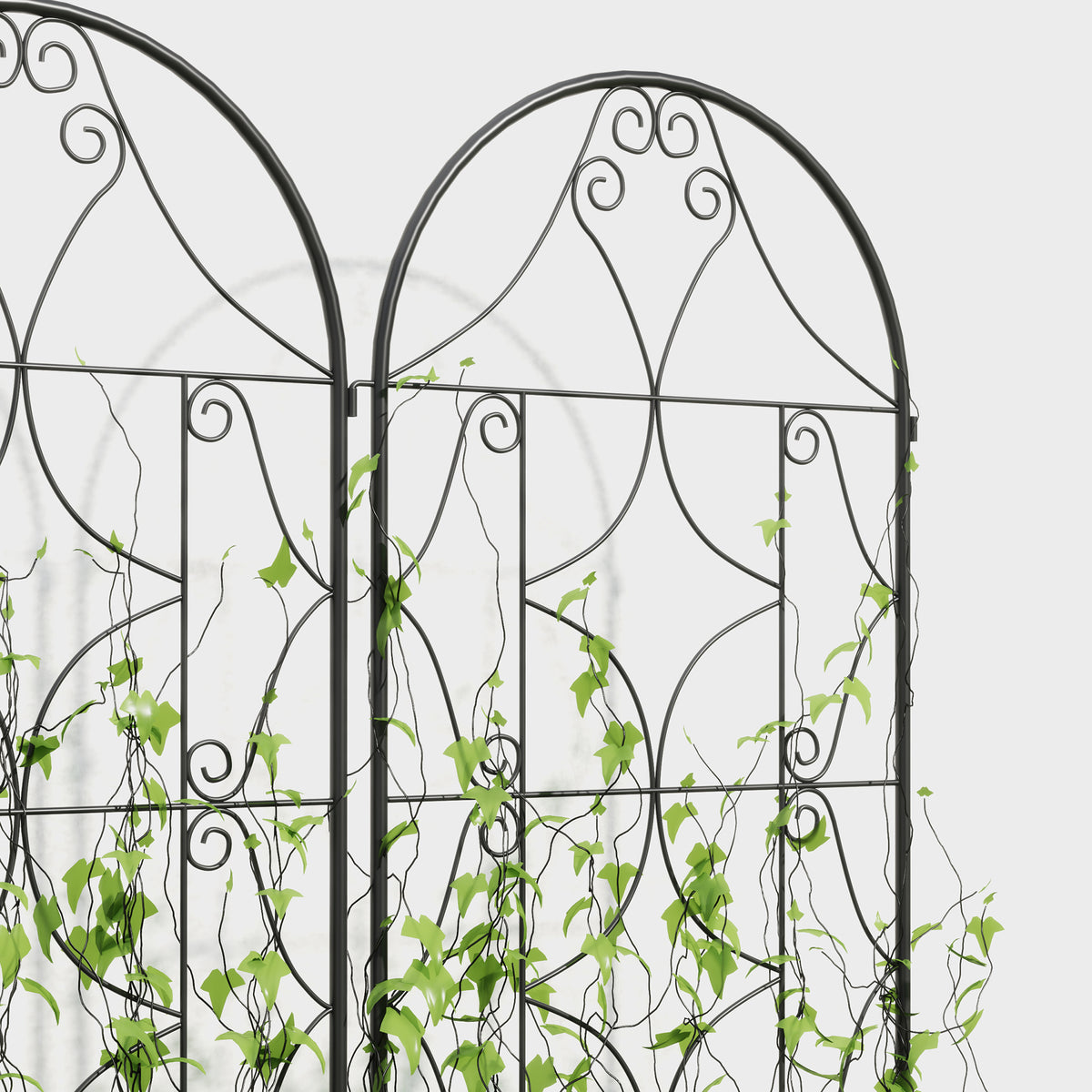 Support pour plantes grimpantes avec motif lot de 2 treillis de jardin pour vigne fleurs légumes métal 50 x 180 cm noir-7