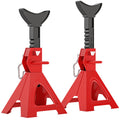 Lot de 2 chandelles voiture chandelles de levage capacité 3 tonnes hauteur réglable 290-418mm goupille de sécurité rouge-0