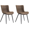 Lot de 2 chaises de salle à manger design moderne et capitonné pour salon, salle à manger, chambre à coucher, marron-0