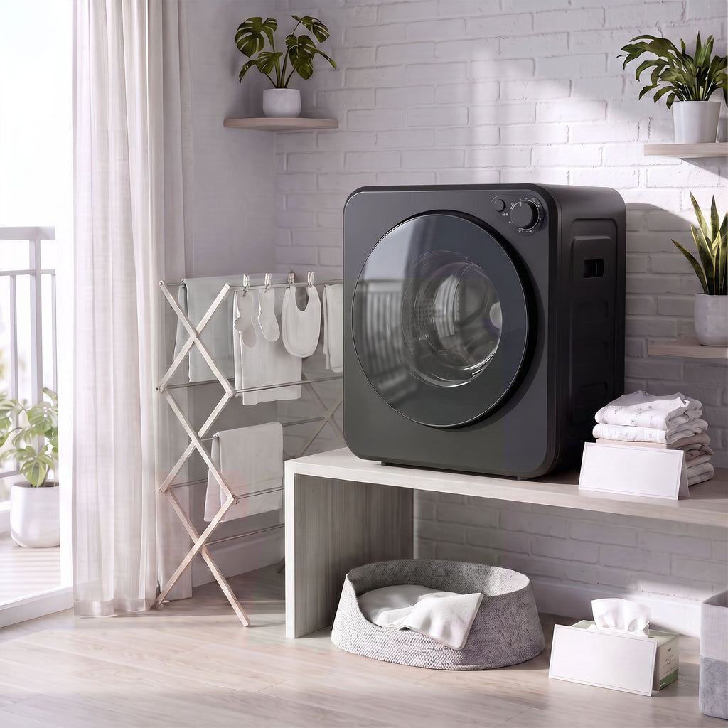 Sèche Linge à Évacuation Compact 2,5Kg, Sèche-Linge Électrique 400/800 W, 5 Modes de Séchage, Charge Frontale, Noir-8