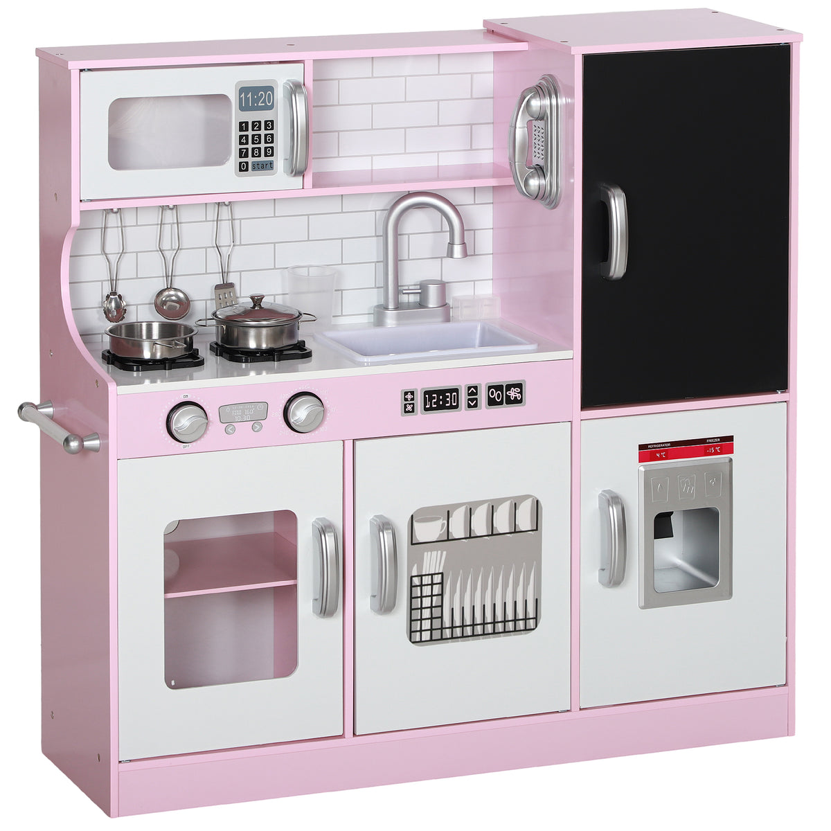 Cuisine enfant jouet d'imitation pour enfant - dinette enfant de 3-8 ans, rose-0