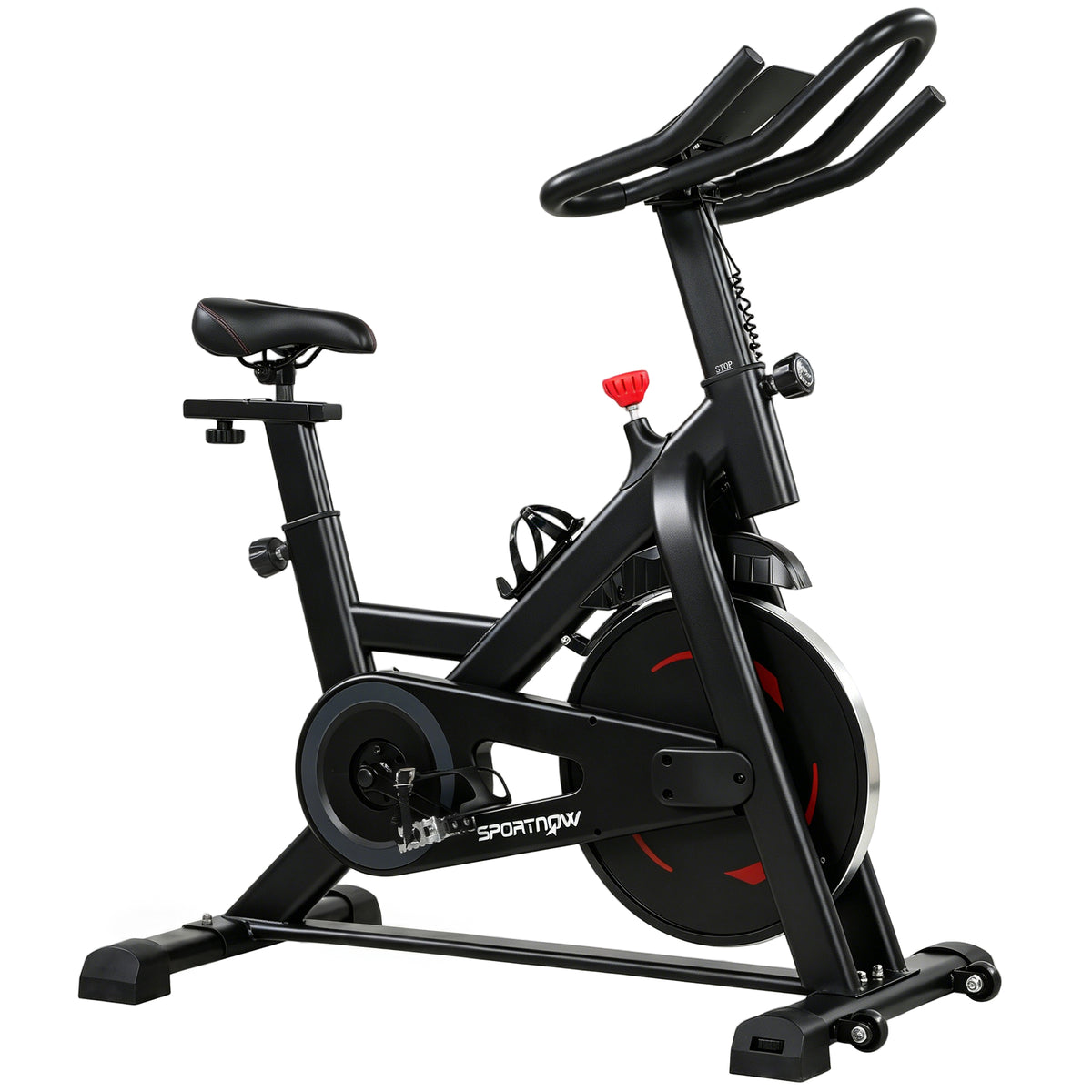 Vélo d'Appartement Silencieux avec Résistance Magnétique Réglable, APP Connectez, Écran LCD, 111,5x52,5x114,5cm, Noir-0