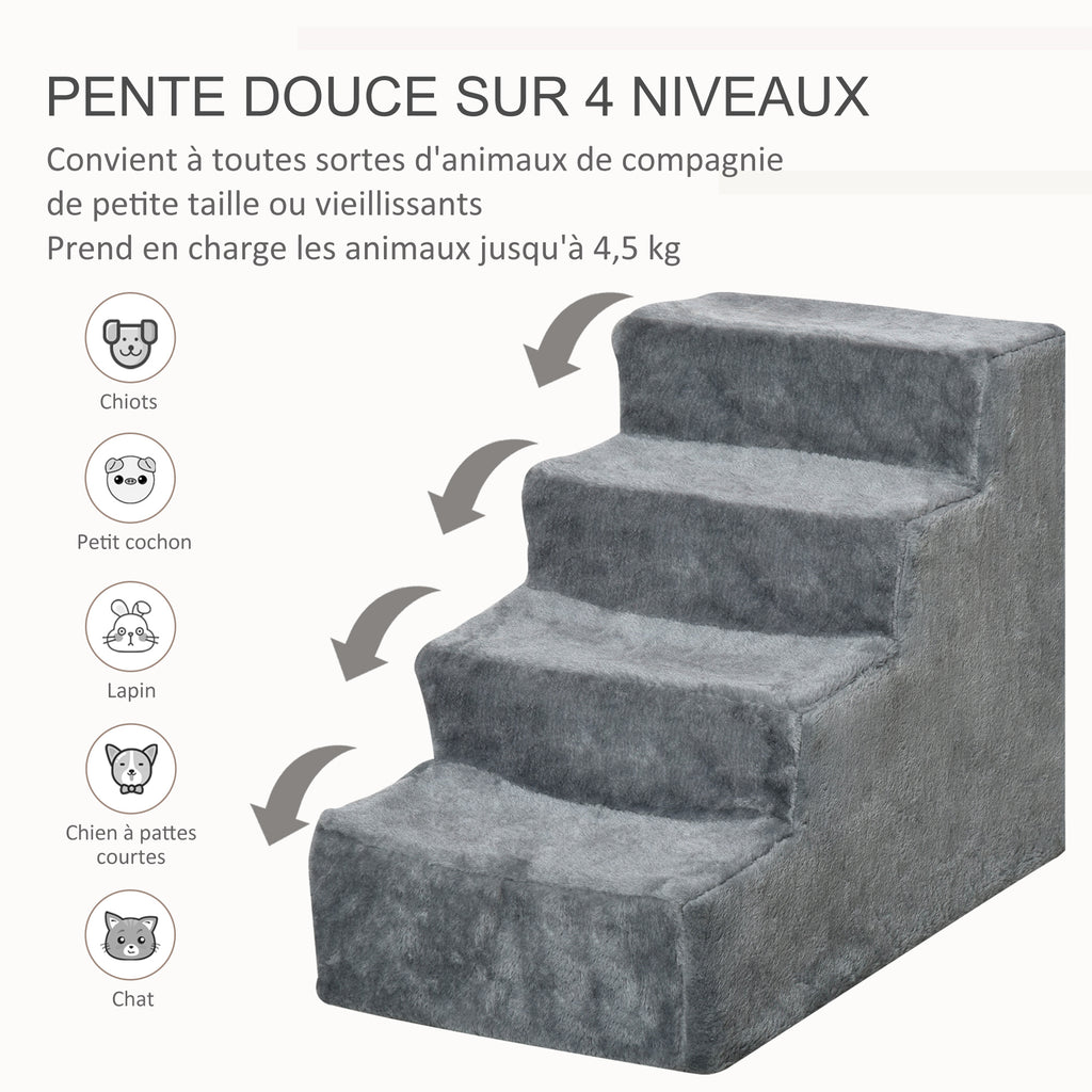 Escalier pour chien à 4 marches escalier pour chat échelle antidérapante pour animaux de compagnie-3