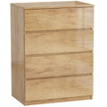 Commode 4 tiroirs meuble de rangement sans poignées design minimaliste 60 x 40 x 80 cm naturel-0