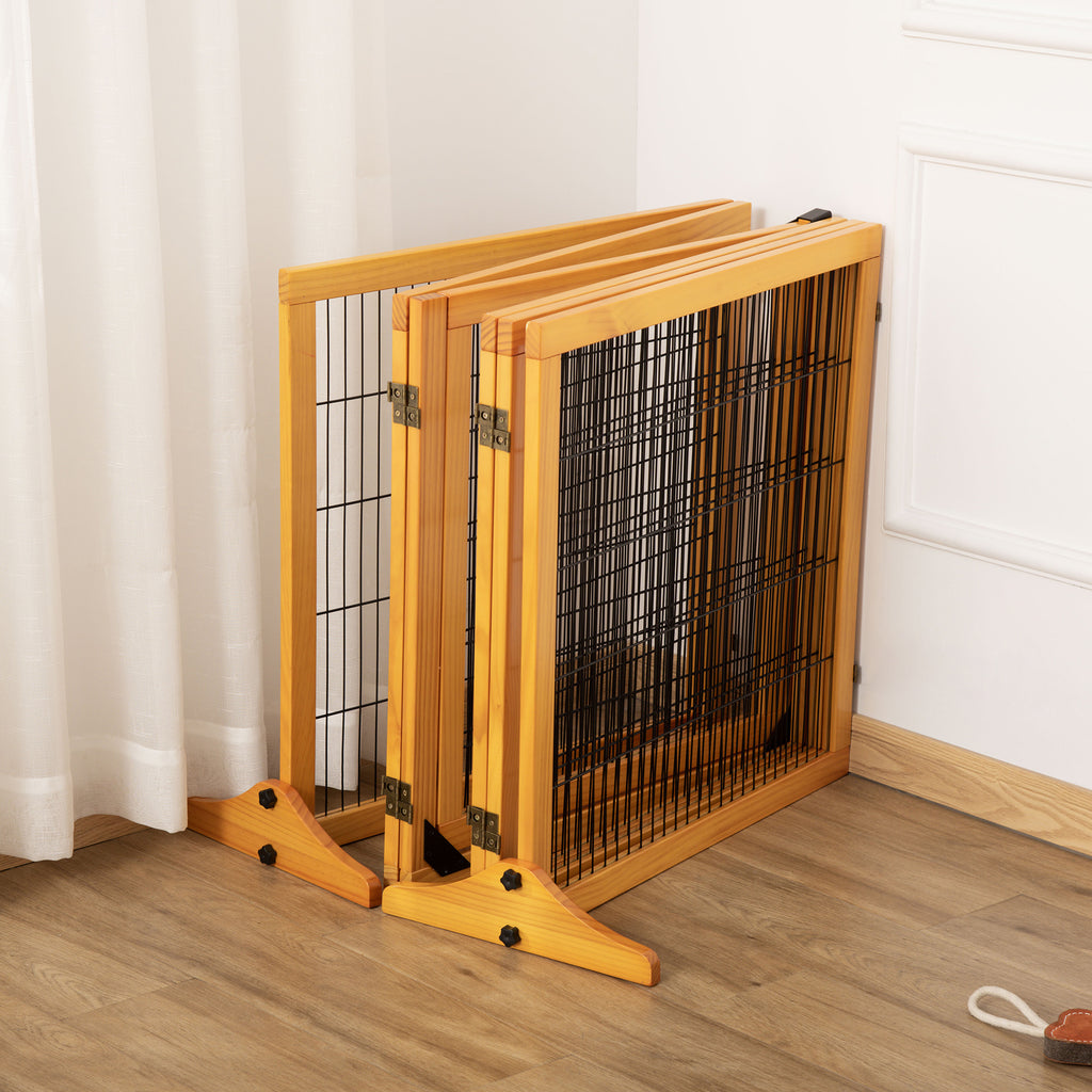 Barrière de sécurité pour chien barrière pliable à 6 panneaux avec pieds amovibles 432 x 36 x 70 cm jaune-8