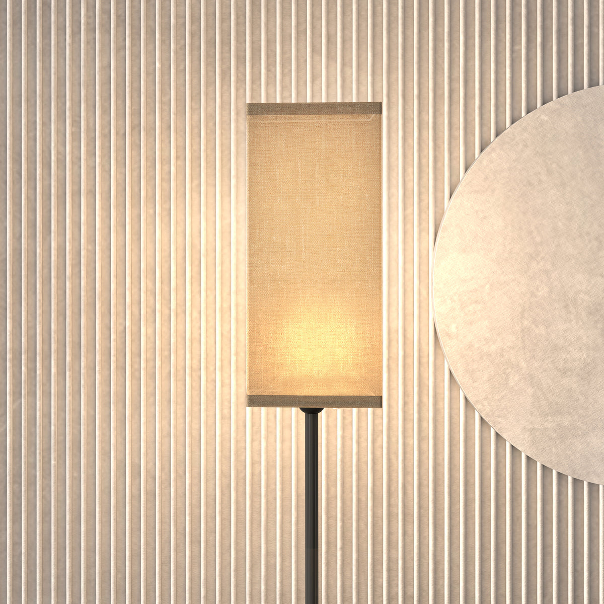 Lampadaire sur pied salon lampe salon sur pied avec abat-jour beige effet lin interrupteur à pied Ø 25 x 161,5 cm noir-7