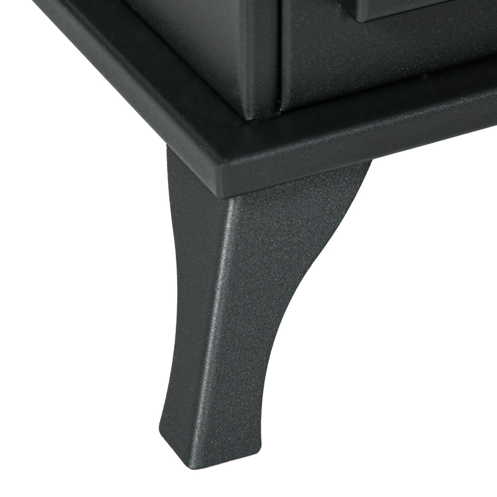 Cheminée bioéthanol sur Pied, brûleur 1,2 L, environ 3 h de durée de combustion Dim. 45L x 28l x 54H cm Acier Noir-8