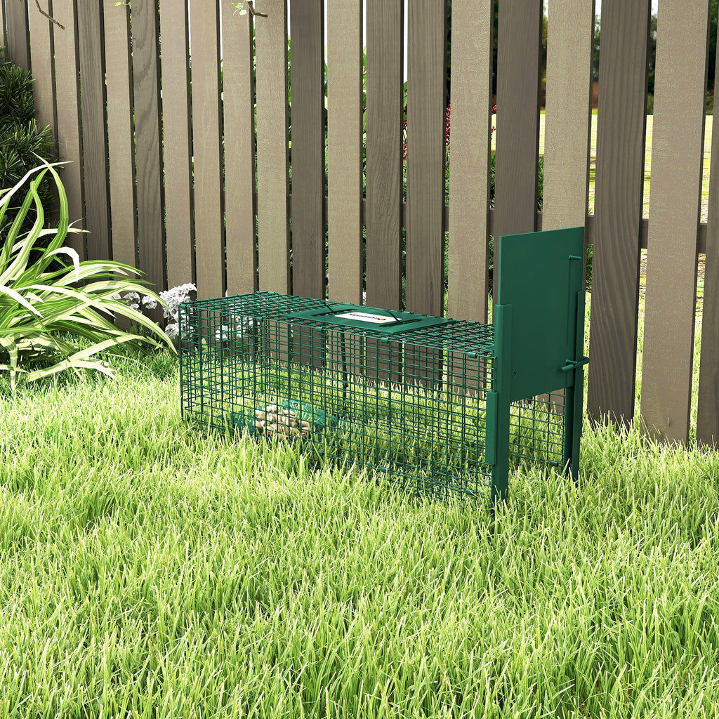 Cage attrape animaux nuisibles 1 entrée dim. 60 x 18 x 20 cm vert foncé-9
