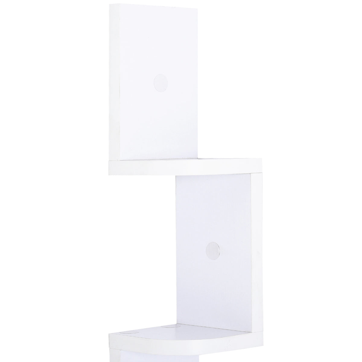 Étagère d'angle Murale à 5 Niveaux Hauteur 120 cm Forme de Zigzag en Bois Blanc-4