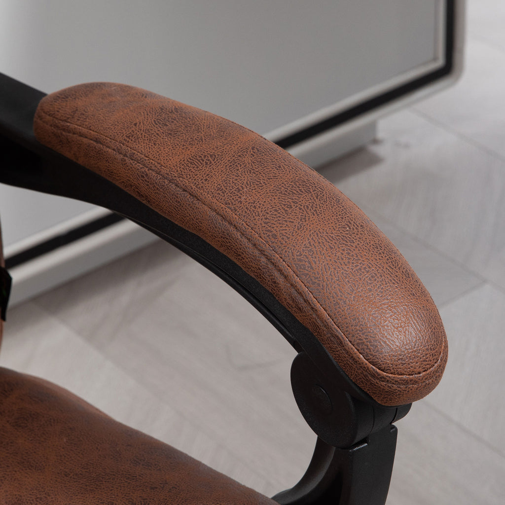 Fauteuil de bureau massant et chauffant avec hauteur réglable, dossier inclinable, repose-pied et télécommande, marron-8