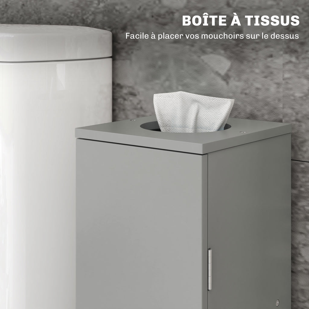 Support papier toilette meuble salle de bain 3 niveaux et sortie papier, pour petits espaces, noir-5
