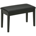 Banc pour piano avec assise rembourrée pieds en bois massif revêtement synthétique 75 x 35 x 49 noir-0